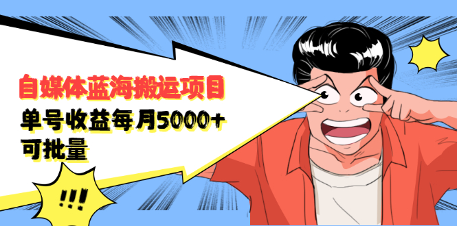 自媒体蓝海搬运项目，价值680元-启航创业网