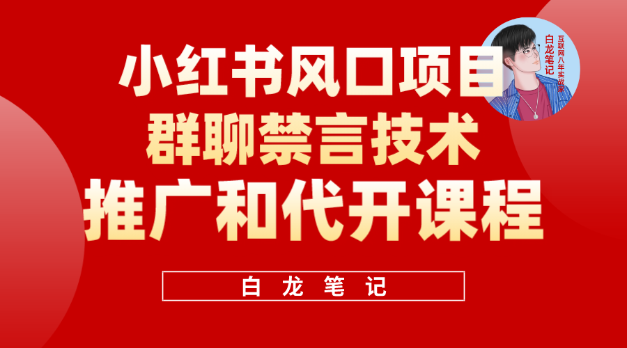 小红书风口项目日入300+，小红书群聊禁言技术代开项目，适合新手操作-启航创业网