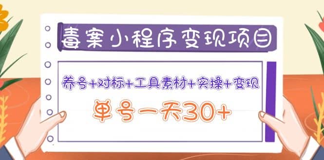 毒案小程序变现项目：养号+对标+工具素材+实操+变现-启航创业网