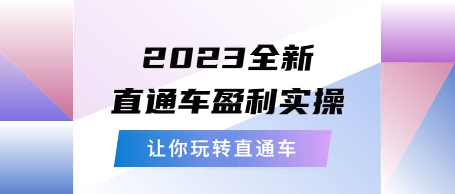 2023全新直通车·盈利实操：从底层，策略到搭建，让你玩转直通车-启航创业网