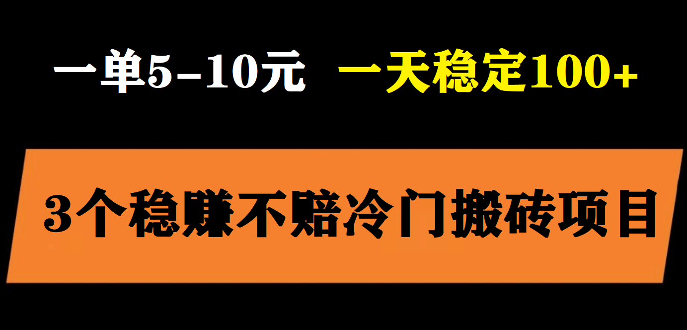 3个最新稳定的冷门搬砖项目，小白无脑照抄当日变现日入过百-启航创业网