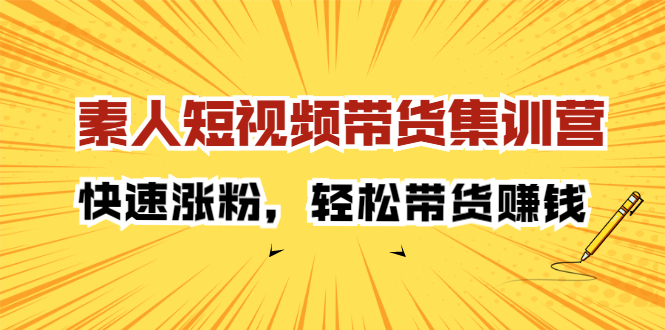 素人短视频带货集训营：快速涨粉，轻松带货赚钱-启航创业网