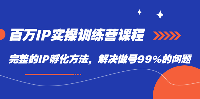 百万IP实战训练营课程，完整的IP孵化方法，解决做号99%的问题-启航创业网