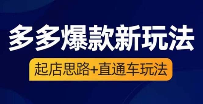 2023拼多多爆款·新玩法：起店思路+直通车玩法（3节精华课）-启航创业网