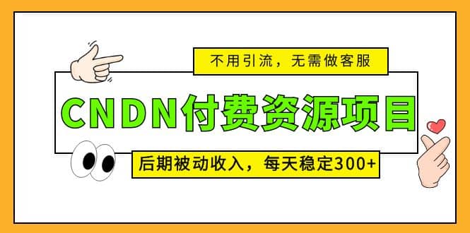 CNDN付费资源项目，不用引流，无需做客服，后期被动收入-启航创业网