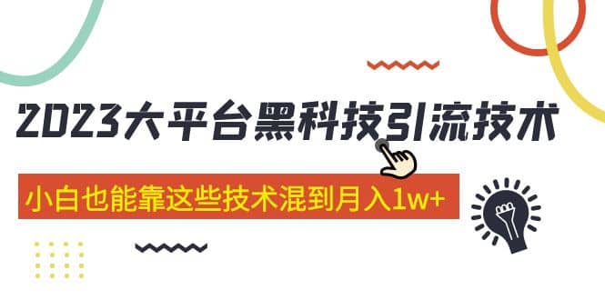 价值4899的2023大平台黑科技引流技术 29节课-启航创业网