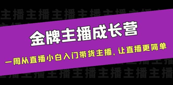 金牌主播成长营，一周从直播小白入门带货主播，让直播更简单-启航创业网