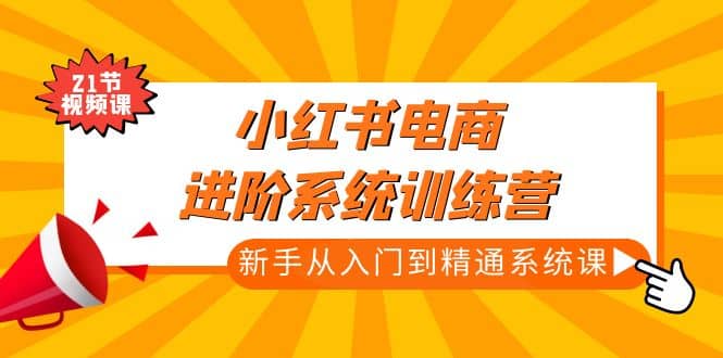 小红书电商进阶系统训练营：新手从入门到精通系统课（21节视频课）-启航创业网