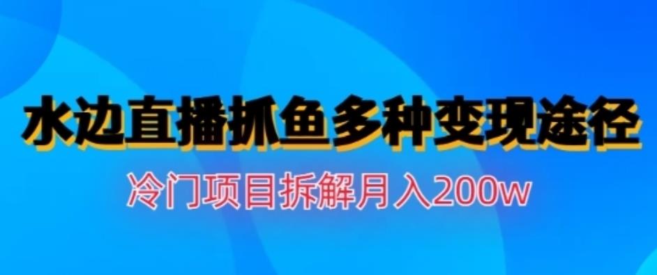 水边直播抓鱼，多种变现途径冷门项目，月入200w拆解【揭秘】-启航创业网