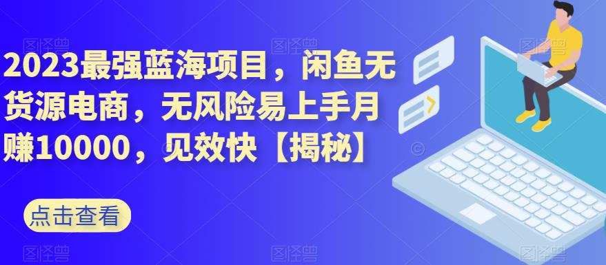 2023最强蓝海项目，闲鱼无货源电商，无风险易上手月赚10000，见效快【揭秘】-启航创业网