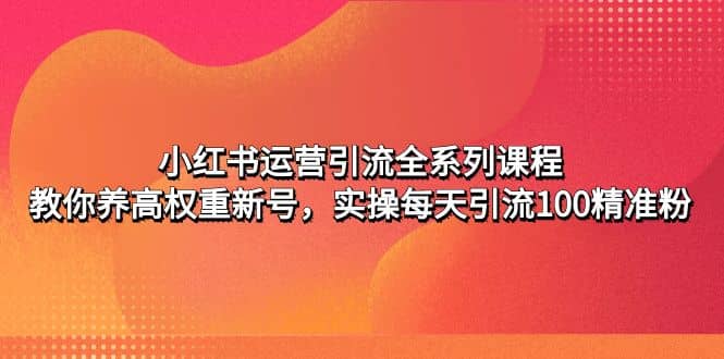 小红书运营引流全系列课程：教你养高权重新号-启航创业网