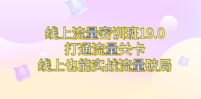 线上流量密训班19.0，打通流量关卡，线上也能实战流量破局-启航创业网