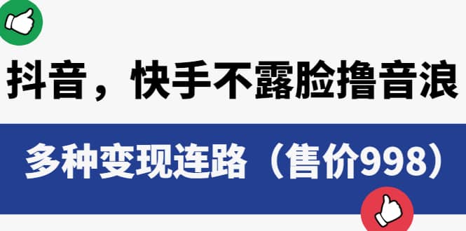 抖音，快手不露脸撸音浪项目，多种变现连路（售价998）-启航创业网