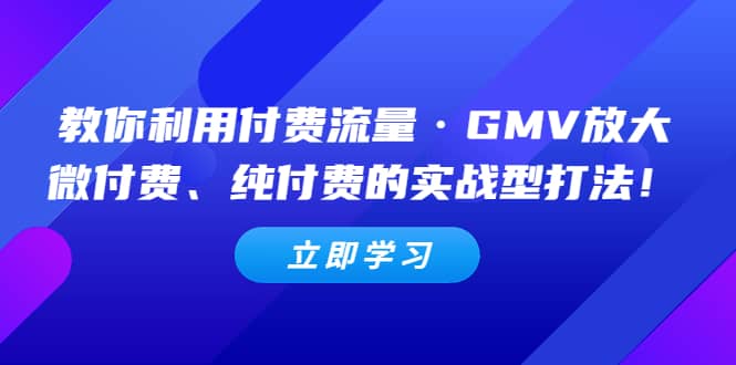 教你利用付费流量·GMV放大，微付费、纯付费的实战型打法-启航创业网