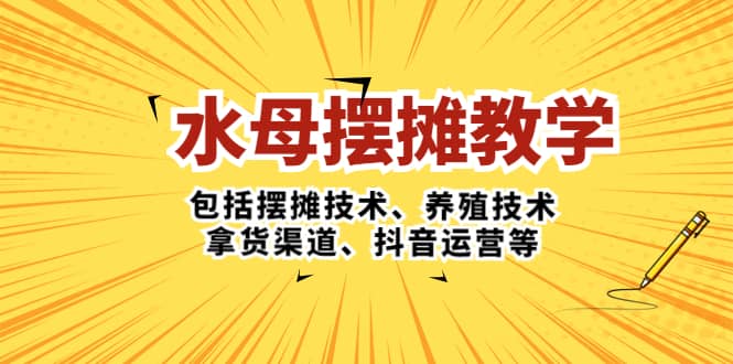 水母·摆摊教学，包括摆摊技术、养殖技术、拿货渠道、抖音运营等-启航创业网