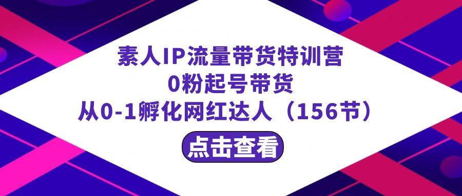 繁星·计划素人IP流量带货特训营：0粉起号带货 从0-1孵化网红达人（156节）-启航创业网