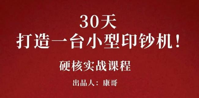 康哥30天打造一台小型印钞机：躺赚30万的项目完整复盘（视频教程）-启航创业网