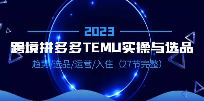 2023跨境·拼多多·TEMU实操与选品，趋势·选品·运营·入住（27节完整）-启航创业网