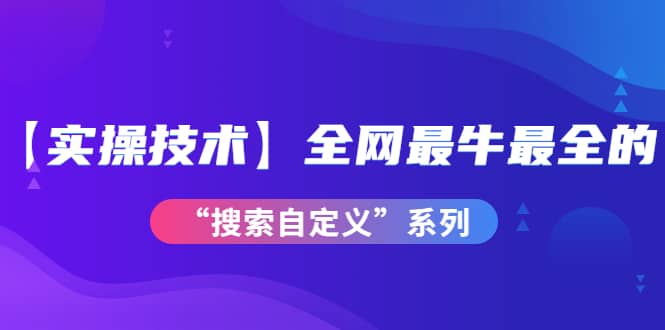 【实操技术】全网最牛最全的“搜索自定义”系列！价值698元-启航创业网