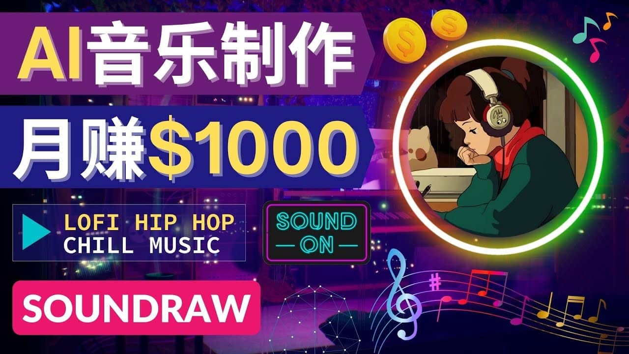 无需任何音乐基础： 使用AI软件制作Lofi Hip Hop Chill Music 月赚1000美元-启航创业网