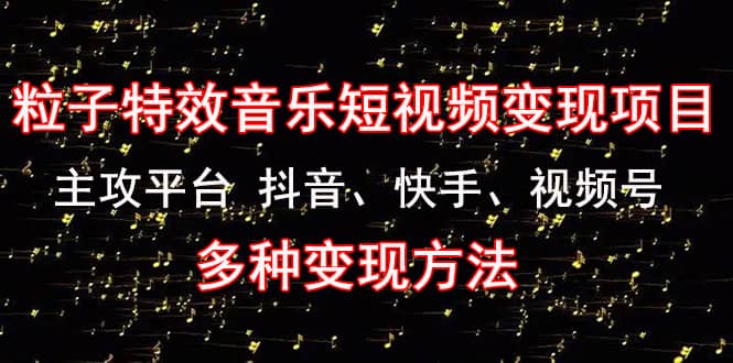 《粒子特效音乐短视频变现项目》主攻平台 抖音、快手、视频号 多种变现方法-启航创业网