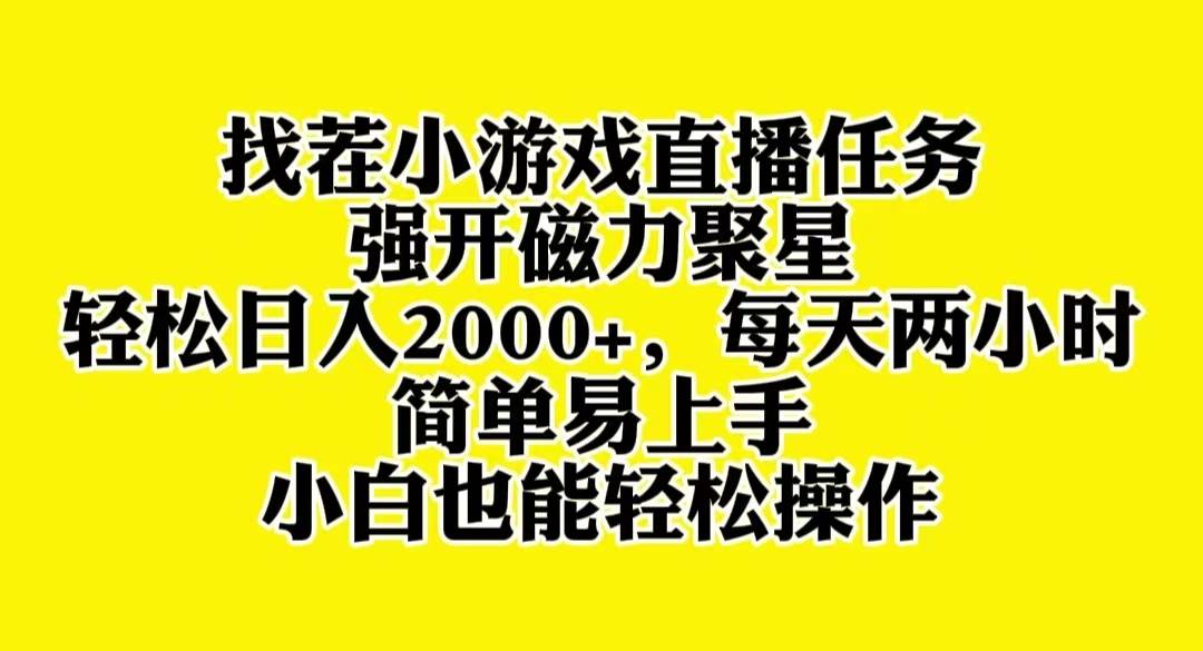 找茬小游戏直播，强开磁力聚星，轻松日入2000+，小白也能轻松上手-启航创业网