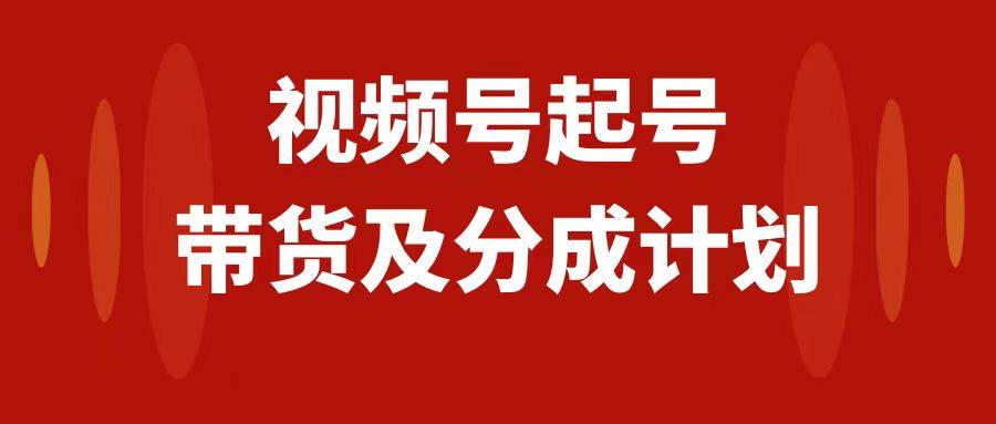 视频号快速起号，分成计划及带货，0-1起盘、运营、变现玩法，日入1000+-启航创业网