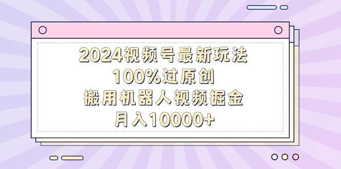 2024视频号最新玩法，100%过原创，搬用机器人视频掘金，月入10000+-启航创业网