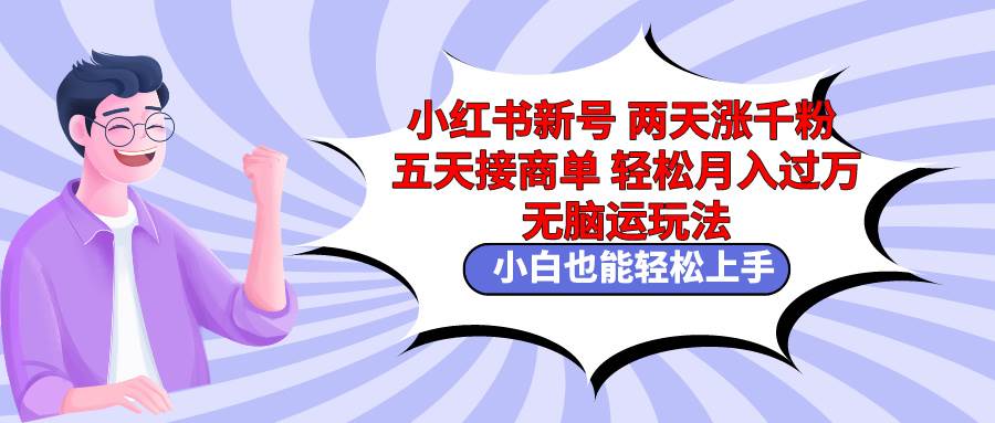 小红书新号两天涨千粉五天接商单轻松月入过万 无脑搬运玩法 小白也能轻…-启航创业网