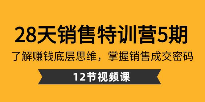 28天·销售特训营5期：了解赚钱底层思维，掌握销售成交密码（12节课）-启航创业网