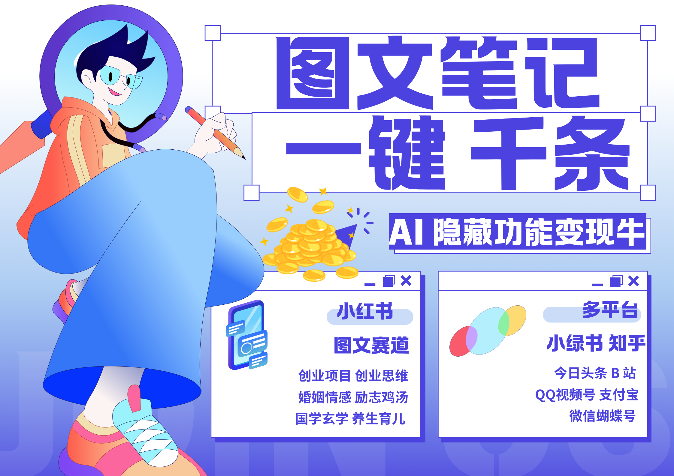 小红书小绿书 秒生图文一键千条 轻松变现3W+-启航创业网