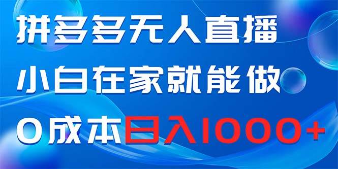 拼多多无人直播，小白在家就能做，0成本日入1000+-启航创业网